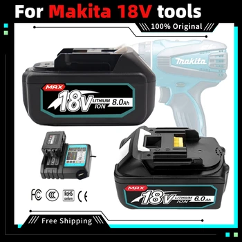 Для аккумуляторной батареи makita 18V 6Ah перезаряжаемый литий-ионный Аккумулятор для makita BL1850B BL1860 электроинструменты Беспроводной комбинированный Комплект