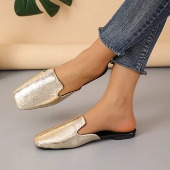 Женские уличные тапочки на низком каблуке 2024 г. Высококачественная летняя резиновая женская обувь на твердой плоской подошве с женскими тапочками Zapatos 1