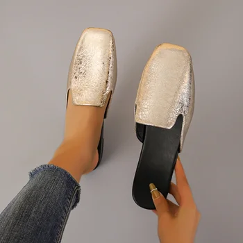 Женские уличные тапочки на низком каблуке 2024 г. Высококачественная летняя резиновая женская обувь на твердой плоской подошве с женскими тапочками Zapatos 3