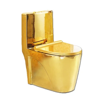 Золотой набор для ванной комнаты роскошная сантехника керамический золотой унитаз и раковина 1