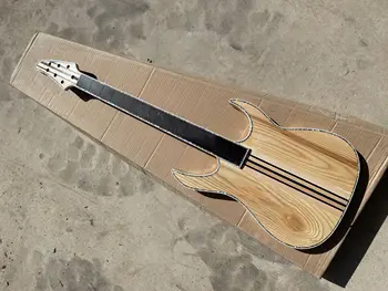 изготовленная на заказ 6-струнная гитара с матовым черным грифом из ясеня, проходящим через корпус, с кленовой накладкой на гриф, 24 лада.кнопка блокировки. 0