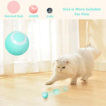 Интерактивные Игрушки Для Кошек Ball Автоматический Самовращающийся Катящийся Мяч На 360 ° С USB-Аккумулятором Для Упражнений Для Домашних Животных Chase Toy Ball Для Kittey 3
