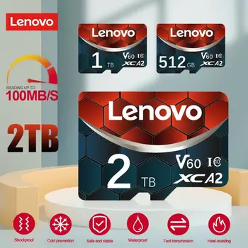 Карта памяти Lenovo 128 ГБ SD Карта памяти 512 ГБ 256 ГБ A2 V60 Высокоскоростная TF / SD-Карта 2 ТБ 1 ТБ Для Телефона / ps4 / Камеры / Nintendo Switch
