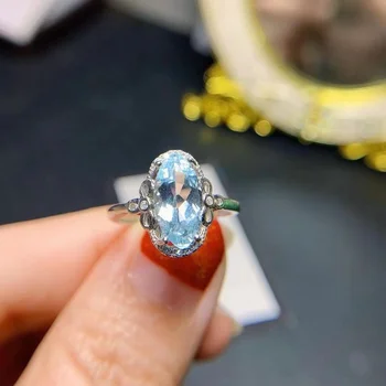 Классическое кольцо с крупным драгоценным камнем для вечеринки, кольцо с натуральным топазом, серебро 925 пробы, Ювелирный подарок с топазом для женщины