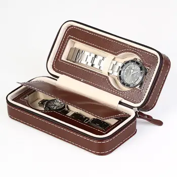 Кожаный ящик для хранения часов с сеткой 2/4/8, Портативный Органайзер для наручных часов, сумка для хранения подарочных часов для мужчин и женщин