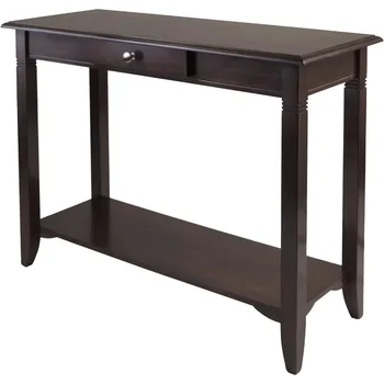 Консольный столик из композитного дерева Nolan 30 x 40 x 15,98 дюйма с выдвижным ящиком, Cappuccino (40640)
