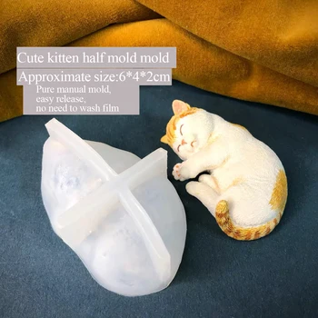 Кошка плесень diy капля клея Ароматерапевтический пластырь ручной работы DIY эксклюзивная 3D трехмерная форма милый маленький кот силиконовая мельница