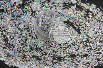 Лазерная Голографическая лента серебристого цвета в форме короткой полоски с блестками для нейл-арта и поделок своими руками 1 упаковка = 50 г 1
