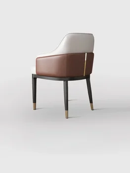Легкое роскошное обеденное кресло в итальянском стиле, обеденный стол и стул из натуральной кожи для дома, современный High Sense