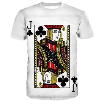 Летние карты для игры в покер 3D Принт Уличная одежда Мужчины Женщины Повседневная Мода Негабаритные футболки с коротким рукавом Детские Футболки Топы Одежда 1