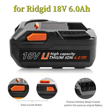 Литиевая батарея 3-го поколения для Ridgid 18 В 6,0 Ач Сменный аккумулятор Аккумуляторные электроинструменты Литий-ионный аккумулятор R840084 R840087