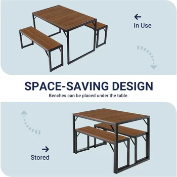 Многофункциональный для столовой, компактная мебель для кухни, обеденный стол из 3 предметов, наборы со скамейками, бесплатная доставка домой 2