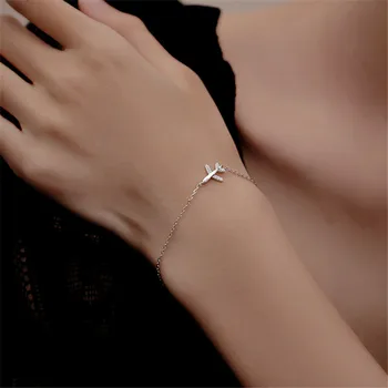 Модная цепочка с циркониевым самолетом, браслет-оберег для женщин, вечерние украшения для девочек SL116 1