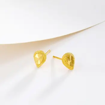 Модные серьги в форме сердца из 2ШТ, позолоченные гладкие серьги Love Drop для женщин F1828