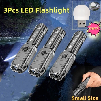 Мощный светодиодный фонарик, Гигантские яркие тактические фонари, перезаряжаемые USB 18650, Водонепроницаемые, с зумом, для рыбалки, охоты, светодиодный фонарик