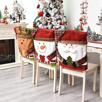 Набор рождественских декоративных стульев, Набор табуреток, Новый чехол для игрушечного стула, Декоративное украшение, Предметы интерьера 2