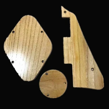 Накладка для гитары из дерева айлант ручной работы + задняя накладка + крышка полости переключателя