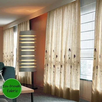 Натуральные шторы С изысканной фиолетовой цветочной вышивкой, портьеры для спальни, экологичные затемняющие шторы для гостиной 1