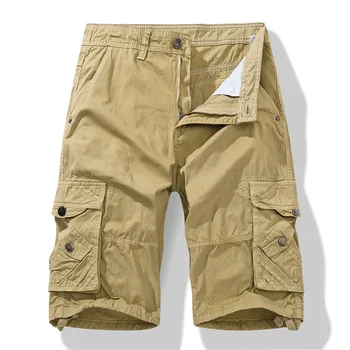 Новые мужские Тактические Свободные шорты-карго, Летние военные Шорты с множеством карманов, хлопковые Камуфляжные Короткие брюки Homme