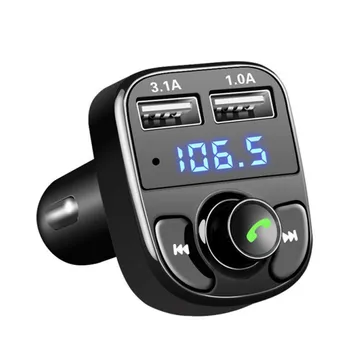 Новый Автомобильный Аудиокомплект X8, Совместимый с Bluetooth, 5.0 Громкой Связи, Двойной Передатчик, Aux Модулятор, MP3-Плеер, Автомобильное USB-зарядное Устройство 3.1A 2