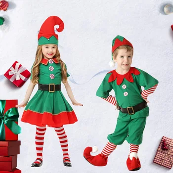 Новый детский Рождественский косплей-костюм с Санта-Клаусом для представления на Хэллоуин в Европе и Америке