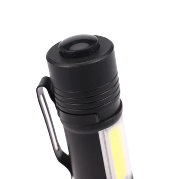 Новый Мини Портативный Алюминиевый Q5 Светодиодный Фонарик XPE & COB Work Light Lanterna Мощная Ручка-Факел Лампа 4 Режима Использования 14500 Или AA 2