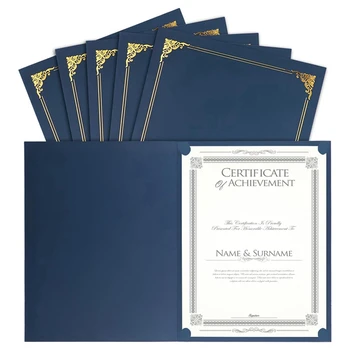 Обладатели сертификатов, Дипломов, Обложек для сертификатов С каймой из золотой фольги для букв Размером 8,5X11 дюймов