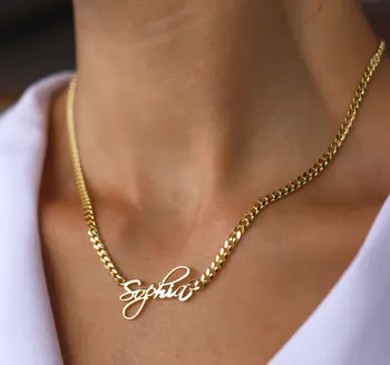 Ожерелье с именем Эбби Золотое для женщин, табличка с именем, подвески для девочек, подвеска из нержавеющей стали, модные украшения 1