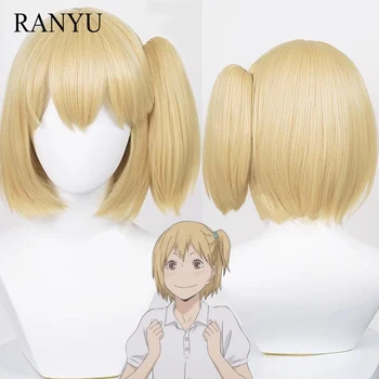 Парики RANYU Haikyuu Yachi Hitoka Синтетические короткие прямые светлые парики для аниме-косплея, Термостойкие для ежедневной вечеринки