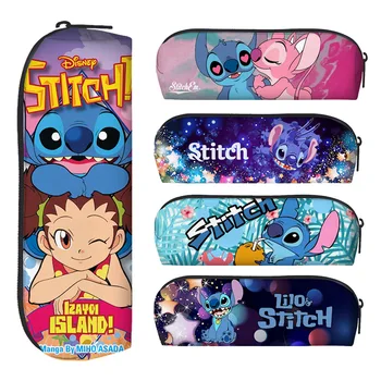 Пенал Disney Stitch Детский пенал большой емкости Stitch Kawaii Детские игрушки Канцелярские Принадлежности Рождественские Подарки на Новый Год