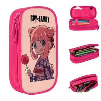 Пеналы Spy Loves Candy, сумка для ручек Spy X Family для девочек и мальчиков, большая вместительная сумка для карандашей для школьников