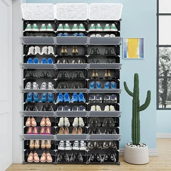 Пластиковые Обувные Коробки 36Grids Штабелируемые Недорогие Тонкие Обувные Шкафы Для Хранения Пыли Mueble Zapatero Recibidor Мебель Для Прихожей