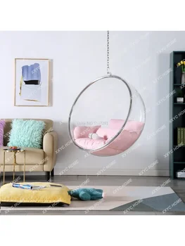 Подвесной стул с шариком, Стеклянный шар, подвесной стул для помещений, Подвесная корзина, Скандинавские качели для дома, Прозрачный стул-пузырь 2