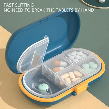 Портативный контейнер-органайзер для таблеток, дорожная коробка для таблеток, Уплотнительное кольцо, Маленькая коробка для таблеток, контейнер из пшеничной соломы для лекарств