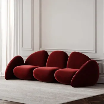 Простой современный бархатный трехместный дизайнерский персонализированный креативный диван в форме краба для гостиной виллы с прямым рядом 0