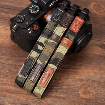 Ремешок для фотоаппарата из натуральной кожи, ремешок для рук, камуфляжный ремень для Leica Canon Fuji Nikon Olympus Pentax Sony Panasonic 0
