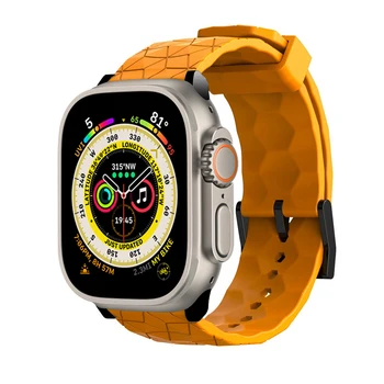 Ремешок с Футбольным Рисунком Для apple watch Ultra 49 мм 45 мм 44 мм 41 мм 40 мм Браслет Pulseira correa iwatch Series 3/4/5/6/SE/7/8 Band