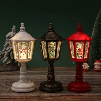 Рождественская декоративная настольная лампа, светящаяся шестиугольная настольная лампа для впрыска воды, Рождественский орнамент