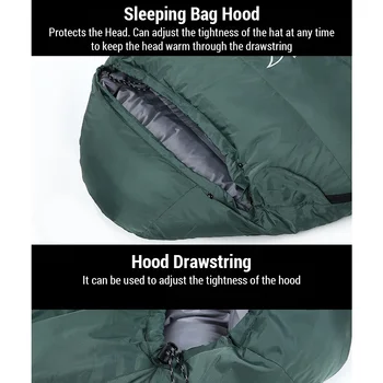 Сверхлегкий спальный мешок Mummy Зимний уличный спальный мешок для кемпинга, путешествий, пешего туризма, зимний спальный мешок 4