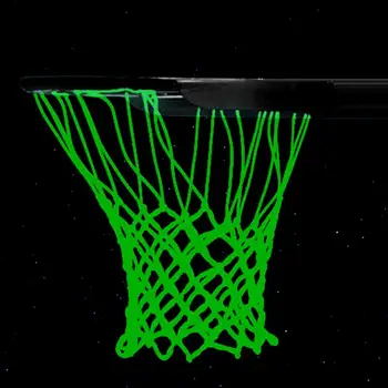 Светящаяся Баскетбольная Сетка Сверхмощная Баскетбольная Сетка с 12 Петлями, Заменяющая Спортивную Нейлоновую Баскетбольную Сетку Для Стандартного Внутреннего Или Наружного использования