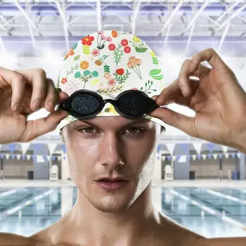 Силиконовые шапочки для плавания, 3D Удобная прочная защита ушей, Силиконовые шапочки для купания, шапочки для коротких/длинных волос, силиконовые шапочки для 2