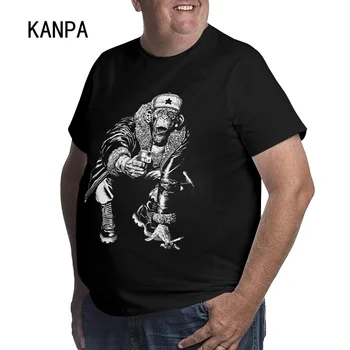Стильная летняя модная хлопковая футболка с изображением обезьяньего копья оверсайз для мужчин с забавным принтом - повседневная уличная одежда в лучшем виде 6XL 5XL 1