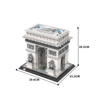Строительные блоки MOC France Триумфальная арка, всемирно известная историческая архитектура, игрушки с видом на улицу для подарка взрослым 4