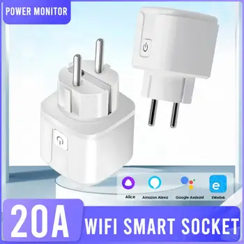 Умная Розетка eWeLink EU 120A AC100-240V Wifi Smart Plug Power Outlet Alexa Google Home Голосовое Управление Tuya Smart Life APP