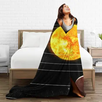 Фланелевое одеяло с солнечной системой, звездное небо, милый инопланетянин, Ультрамягкие пледы для путешествий на свежем воздухе, одеяло для спальни 2