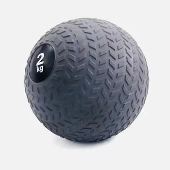 Черный нескользящий мяч из прочного ПВХ с песком, не отскакивающий от пола, для силовых и кросс-тренировок, Текстурированный медицинский мяч Slam 2