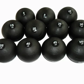 Черный нескользящий мяч из прочного ПВХ с песком, не отскакивающий от пола, для силовых и кросс-тренировок, Текстурированный медицинский мяч Slam 4