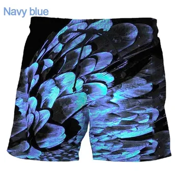 Шорты из перьев для мужчин, летние пляжные короткие штаны, Гавайские пляжные плавательные штаны, Трендовые плавки, женские шорты Cool Ice Оверсайз.